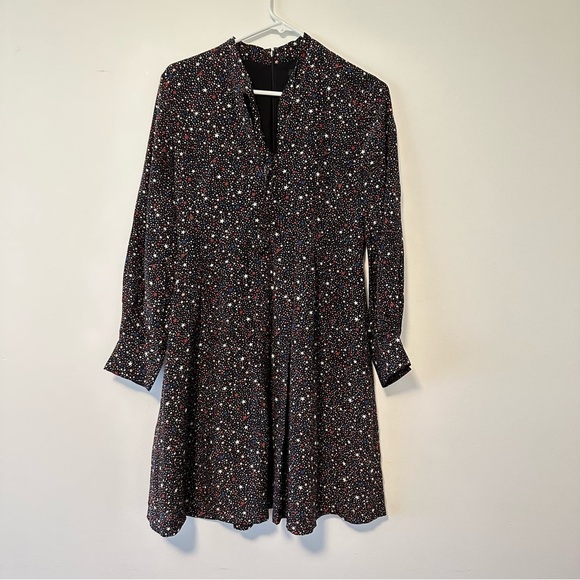 Madewell Balsam Tie-Neck Dress in Starry Night size 2 silk - Picture 7 of 16